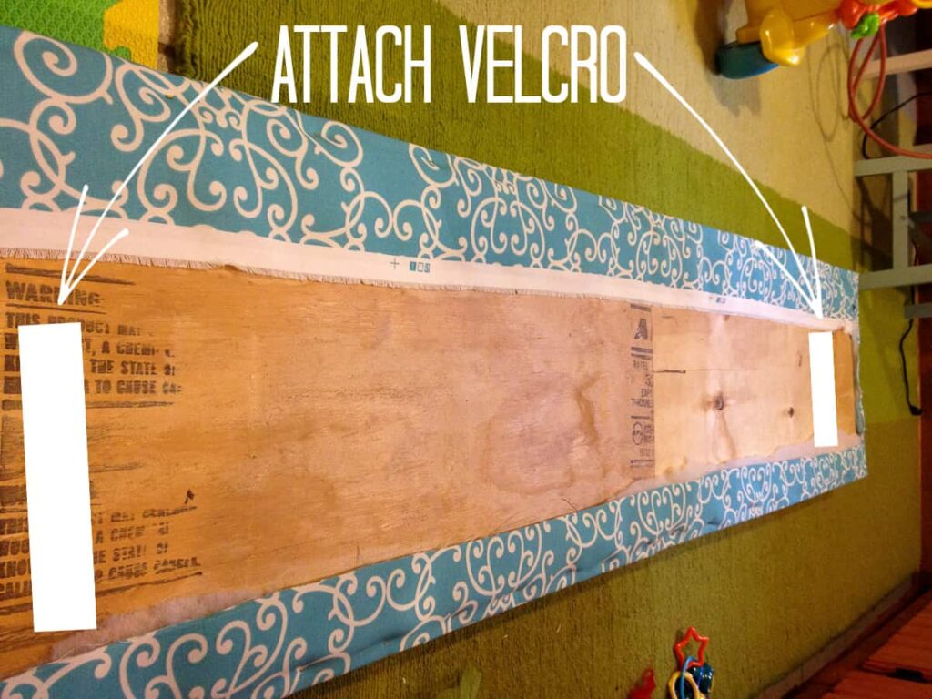 attach velcro to bottom of IKEA bench cushion to prevent slipping