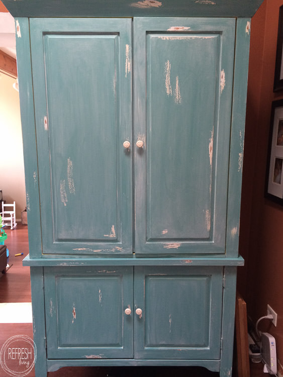 upcycle a tv cabinet or armoire into a hidden desk-1 ...