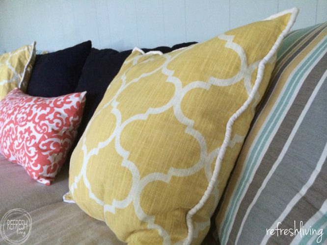 Change the look of your room by making slipcovers for your sofa. Sewing a custom slipcover for your couch is way easier than you might think. Using drop cloth material is a great way to make it a cheap project.