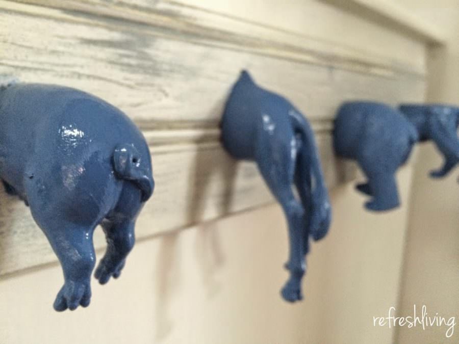 cut toy animals in half to make hooks for kids room or playroom