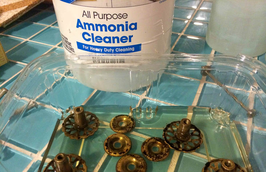 clean brass hardware with ammonia as a strong way to clean heavily tarnished brass