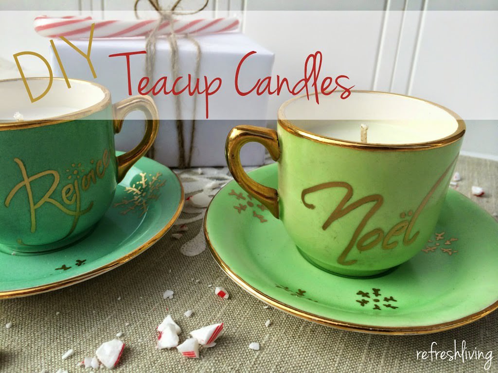 make your own candles in old teacups