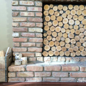 DIY Fireplace Screen - Faux Stacked Logs