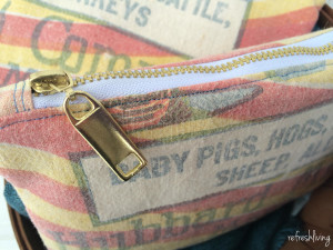 grain sack zippered pouch