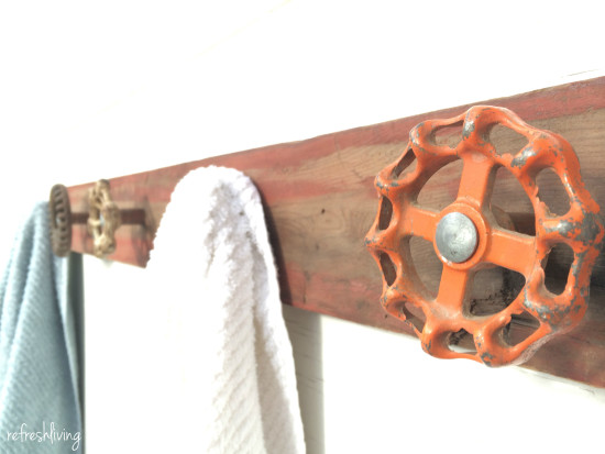 DIY vintage faucet towel rack