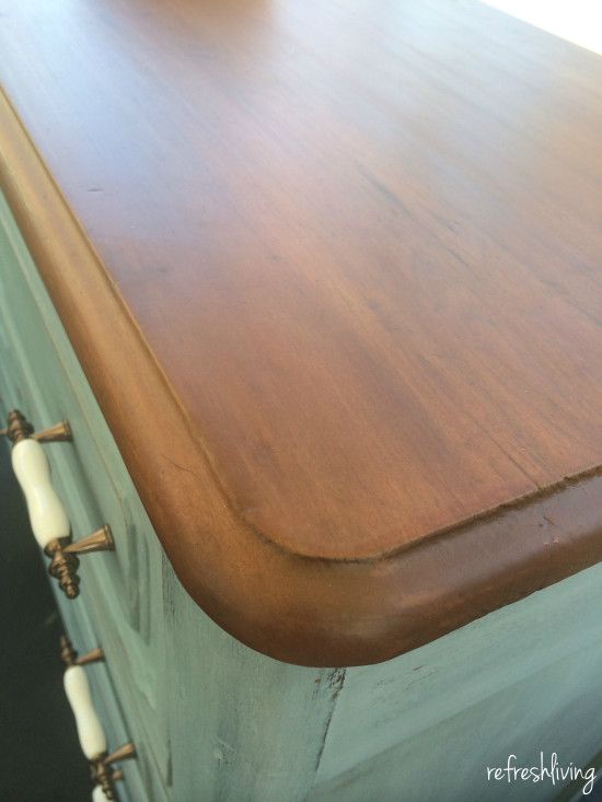 refinished dresser with polyshades 