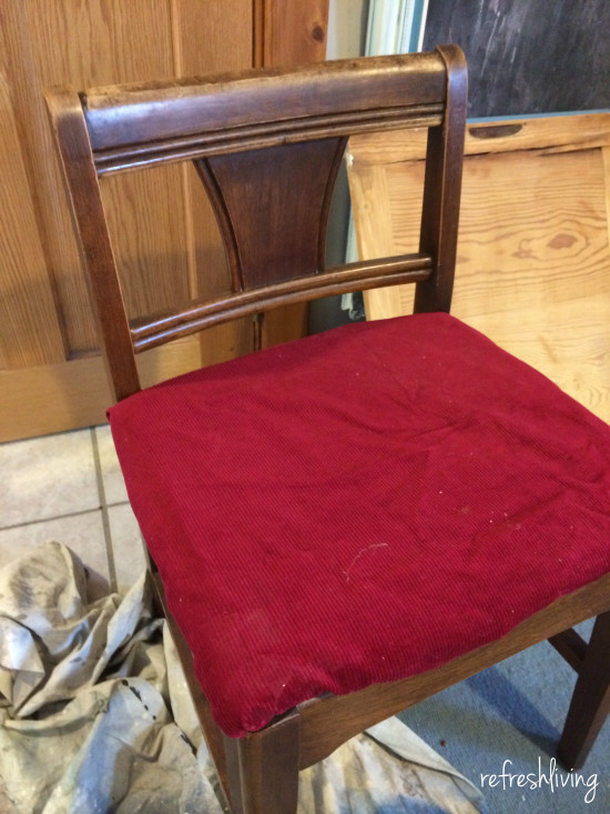vintage sewing chair before