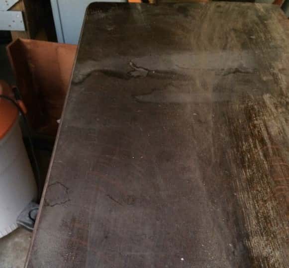antique dresser top before stripping and staining