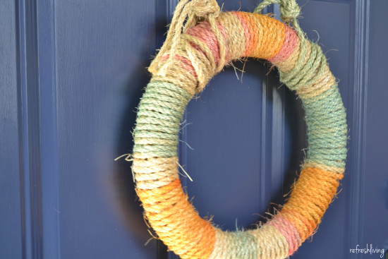 diy dyed rope summer wreath