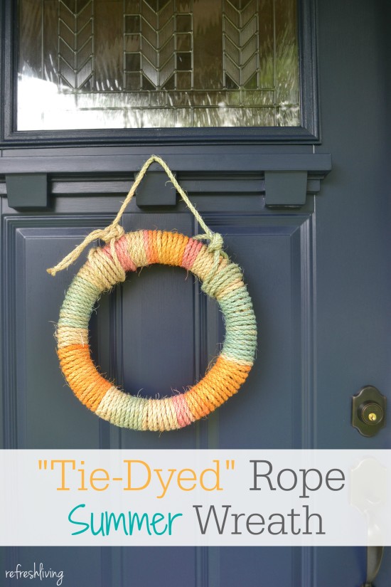 diy rope wrapped colorful summerwreath