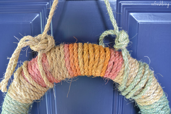 diy rope wrapped nautical wreath