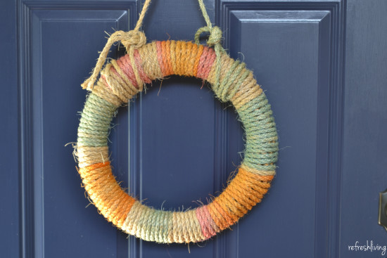 diy rope wrapped summer wreath