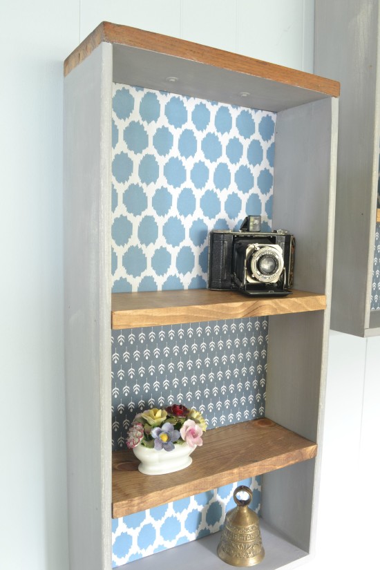 upcycle old drawers into shelves