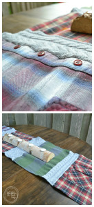 DIY flannel table runner | sew your own table runner with an old flannel shirt or sweater