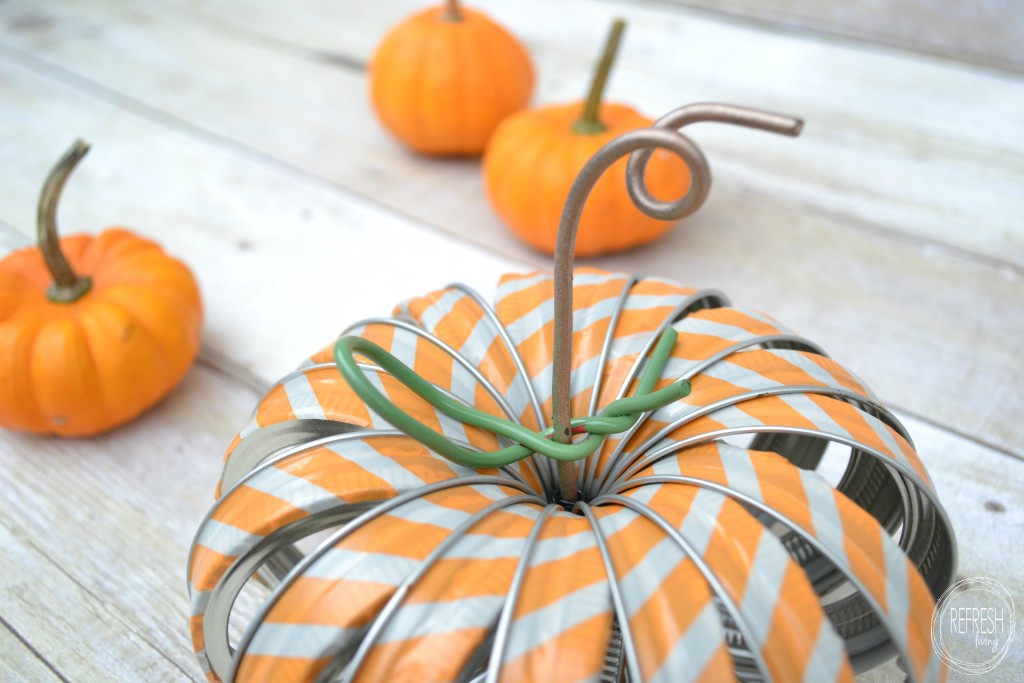 Make a Pumpkin from Mason Jar Rings • Refresh Living