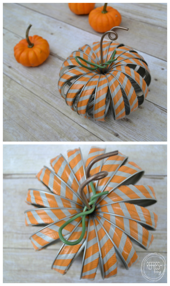 mason jar ring pumpkins with washi tape pin