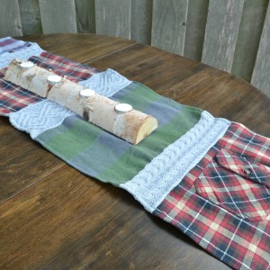 DIY flannel table runner | sew your own table runner with an old flannel shirt or sweater