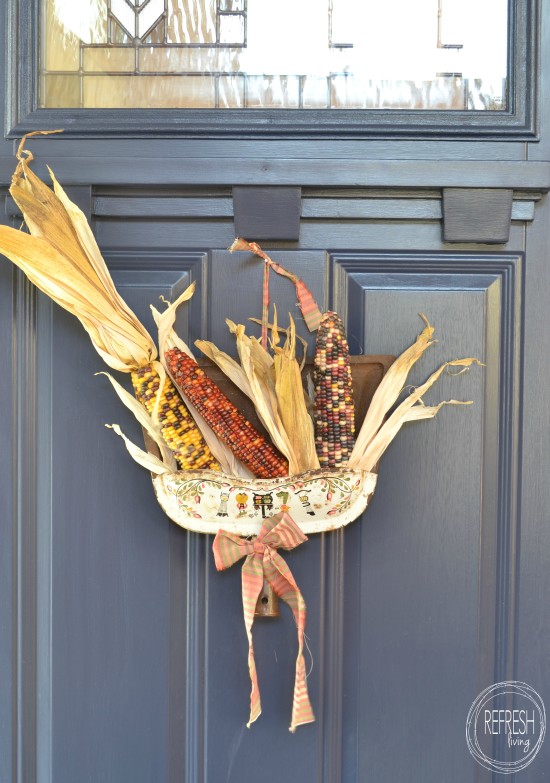 upcycled vintage fall wreath