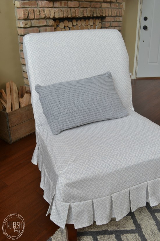 diy chair slipcover with pleats