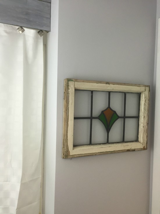 rustic vintage stained glass window