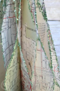 Ways to reuse old maps | Vintage Map Christmas Trees | Use maps to create holiday decor