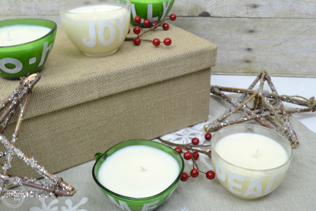 DIY Holiday Candle from Glass Punch Cups | how to make your own candle | handmade gifts for Christmas