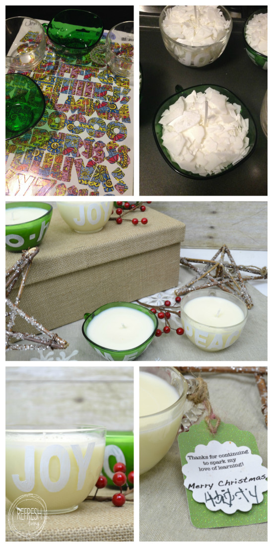DIY gift with thrift store glass cups made into candles | Handmade Christmas gift idea | Homemade Gift for Teachers