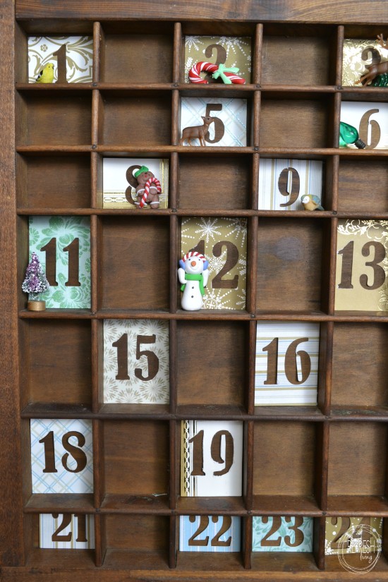 rustic vintage advent calendar