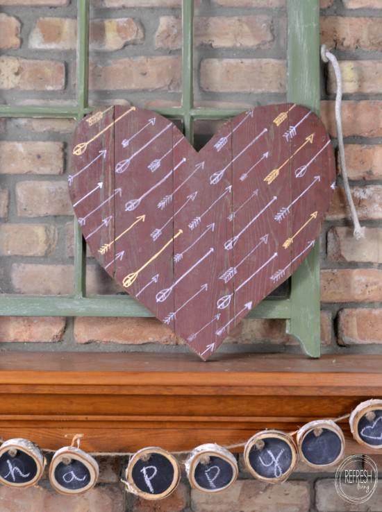rustic valentine's decor | barn wood heart made with salvaged wood