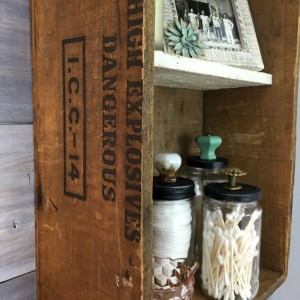 reuse old glass jars as decorative bathroom storage
