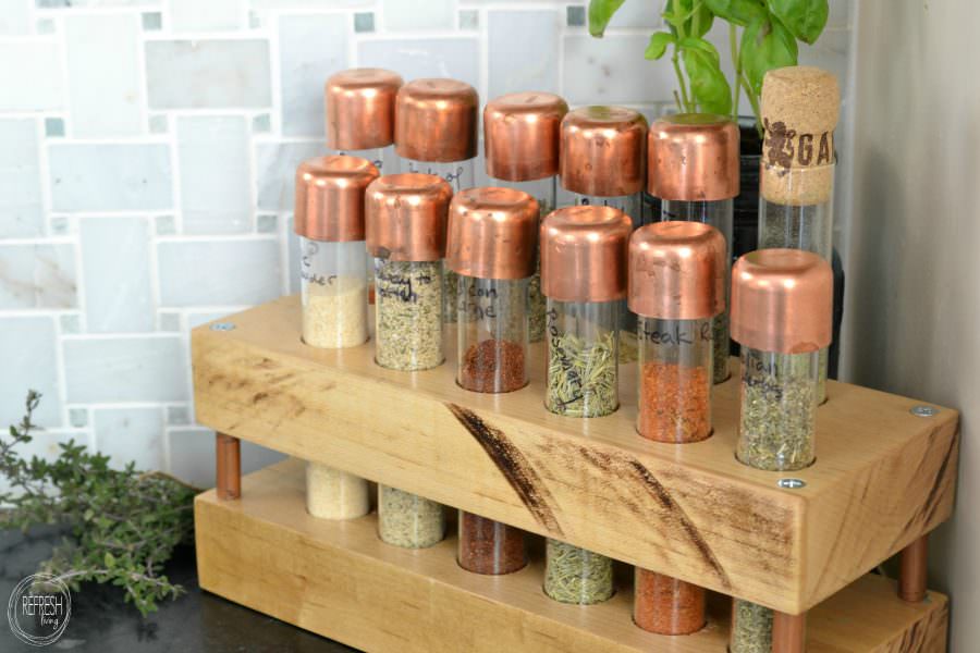 DIY Spice Jar Rack 