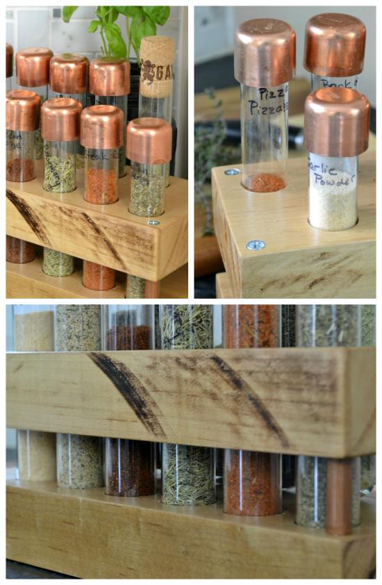 diy spice rack with test tubes tutorial