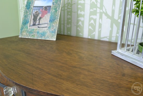 painted antique dresser with stained wood top