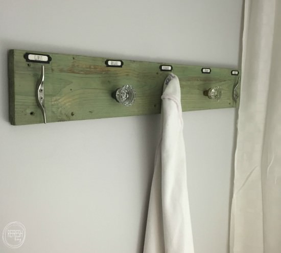 rustic industrial towel rack with antique glass knobs 2