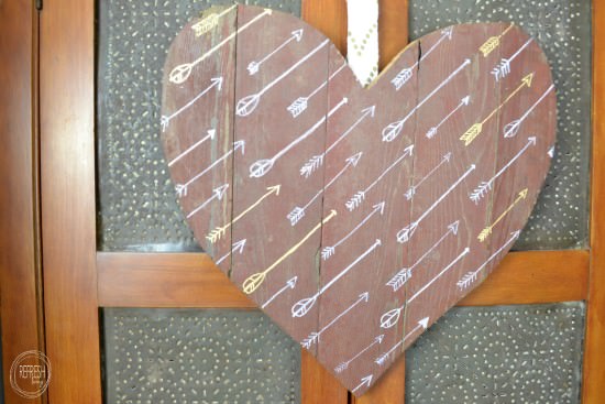 Pallet wood and sticks Valentines Heart diy