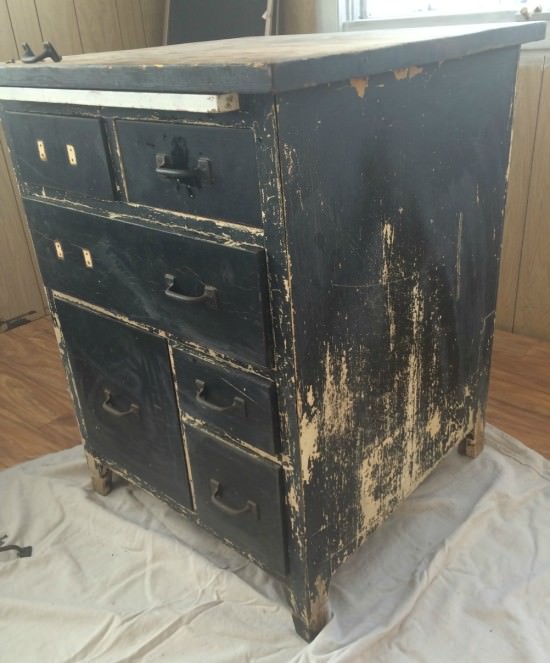 Green Desk from an Antique Baker's Cabinet • Refresh Living