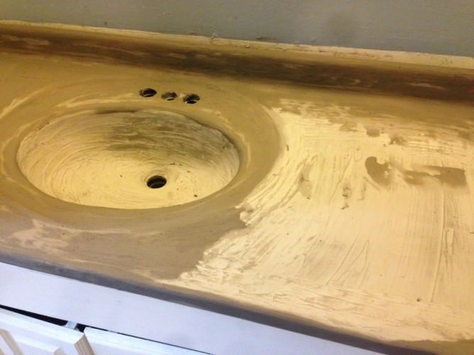 Installing DIY Concrete Countertops with a Feather Finish • Refresh Living