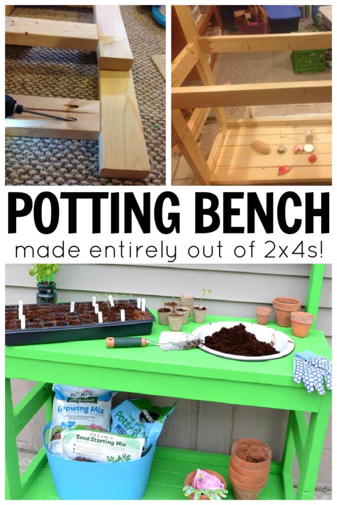 how to build a potting bench with easy tutorial using only 2 x 4s and straight cuts great for beginners