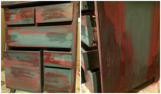 how to paint furniture with multiple layers of paint to show through