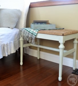 rustic DIY woven bench | take a chair or bench without a seat and make a woven top | how to weave twine into a seat