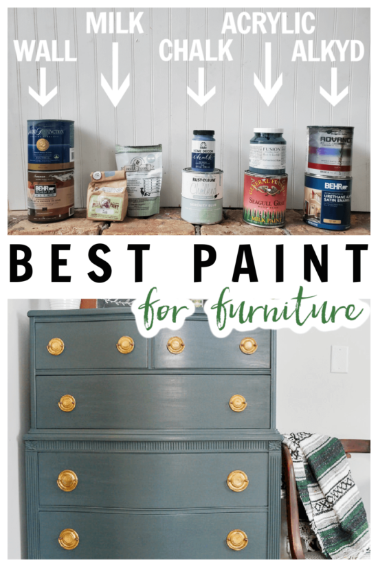 Wondering what type of paint is the best for painting furniture? THIS post has all the answers and compares many different types to give the pros and cons of each.