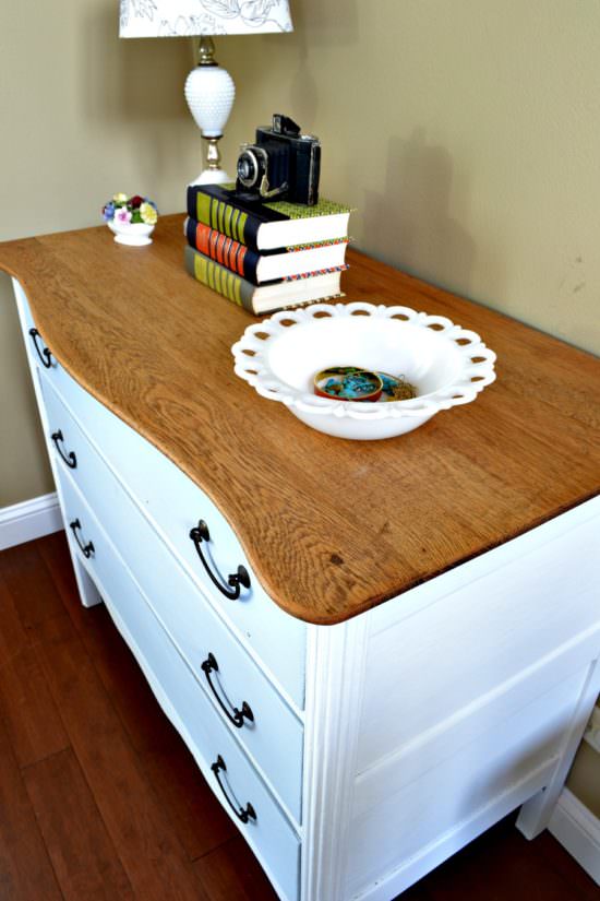 how to stain a dresser top