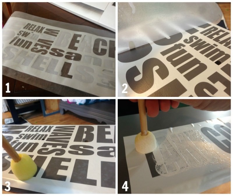 How to stencil words on a dresser with subway art lettering and graphics 