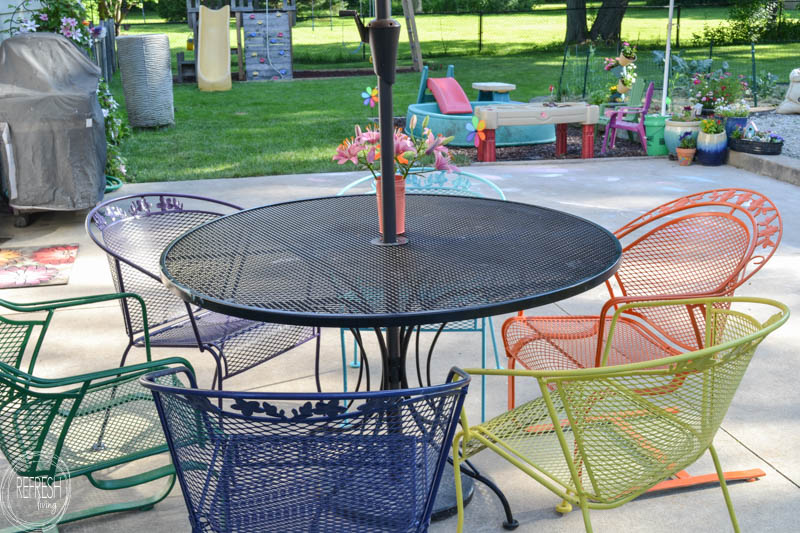 how to paint metal lawn furniture - refresh living