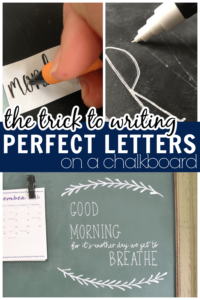 steps to write perfect letters on a chalkboard