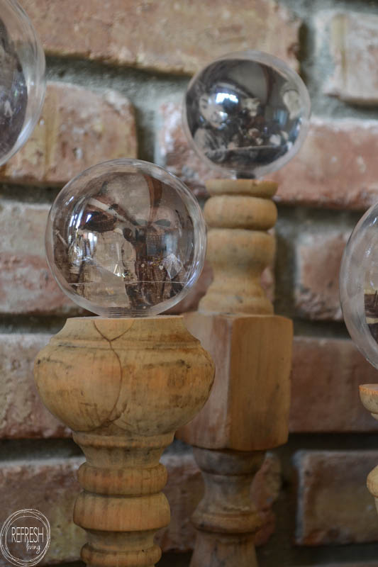 DIY Halloween crystal ball decorations using printed images and packing take to make a crystal ball