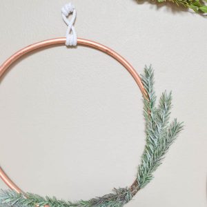 This would be such an easy DIY Christmas wreath!I love the contrast between the copper and greenery.