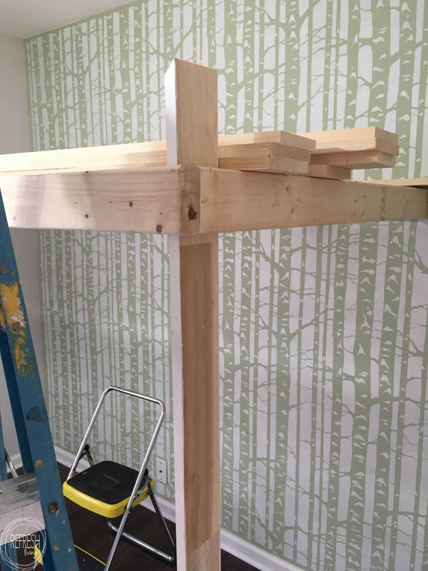 tutorial on how to build a loft bed that hangs from the ceiling