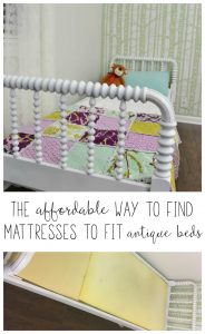 Finding a mattress to fit an antique bed is not easy! This solution lets you make a mattress to fit an antique bed, in any size! It's easy and budget friendly.