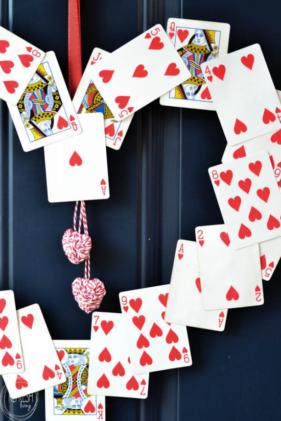 Diy Valentine S Wreath From Old Playing Cards Refresh Living